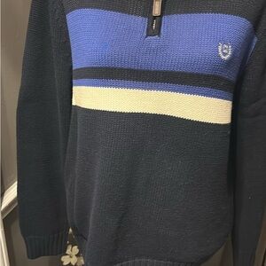 Chaps Men's Navy and Blue Zip-Up Sweater